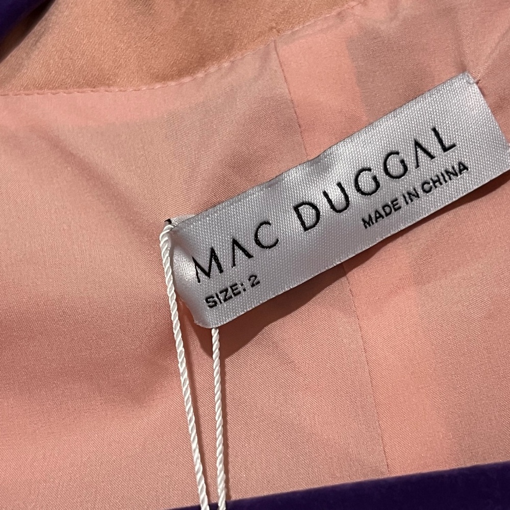 Mac Duggal Elegant salmon Peach Wrap‎ Dress high low Style #70135 size 2 NWT - Picture 10 of 11